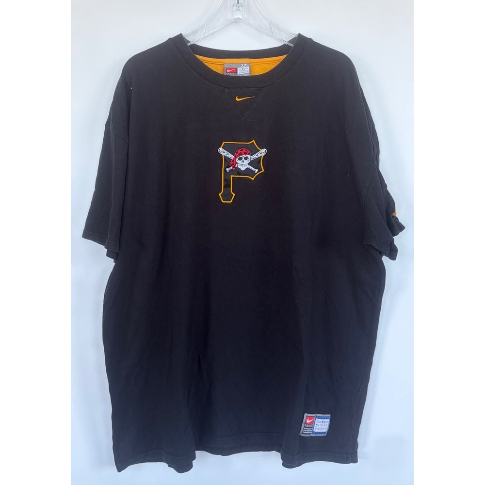 Nike Team Pittsburgh Pirates MLB T-Shirt Mens XXL Black Embroideredโ Logo Cotton